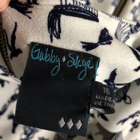 NEW! Gabby Skye Birdcage Print Shift Dress Birds Mod‎ Coastal Grandmother - Picture 8 of 13